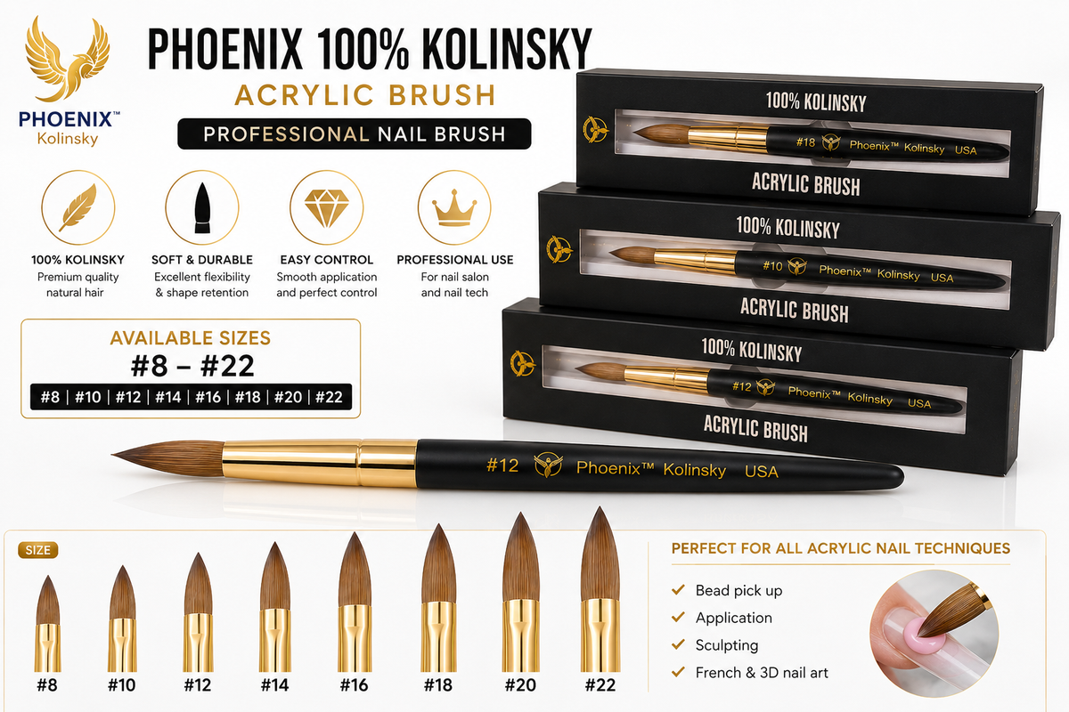 Phoenix 100% Kolinsky Acrylic Brush