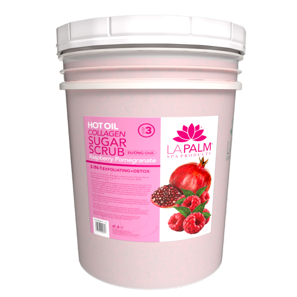 La Palm Hot Oil Sugar Scrub Raspberry Pomegranate Bucket